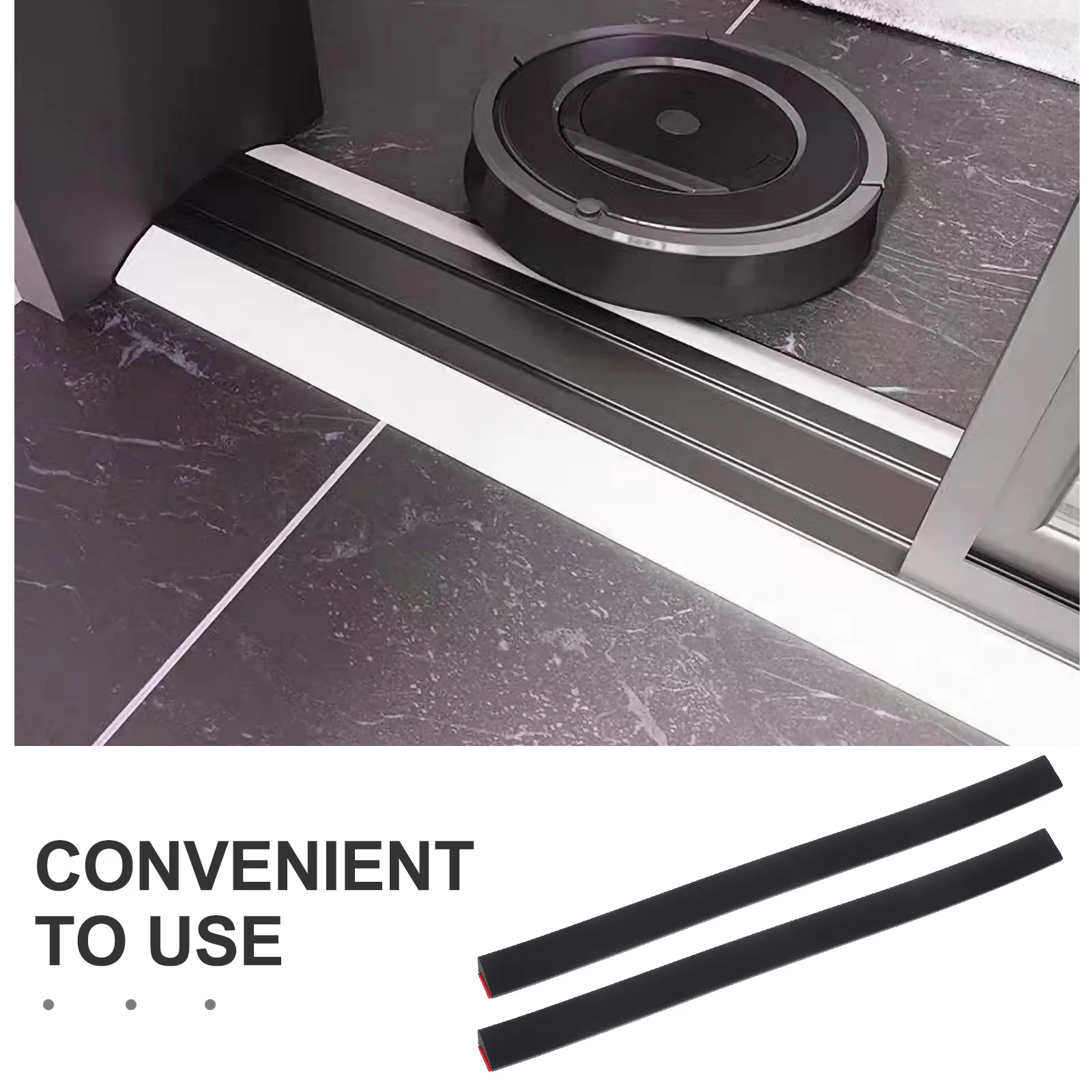 2pcs Silicone Threshold Ramp For Robot Vacuum Cleaner Anti-Slip Sturdy Plastic Ramps Home Office Supermarket Sweeping Robot Ramp