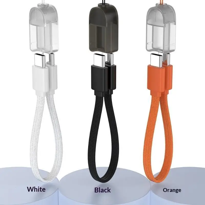PD 60W Type C Fast Charging Short Cable Multifunctional Portable High Durability Cord for Car Power Bank Phone Charging
