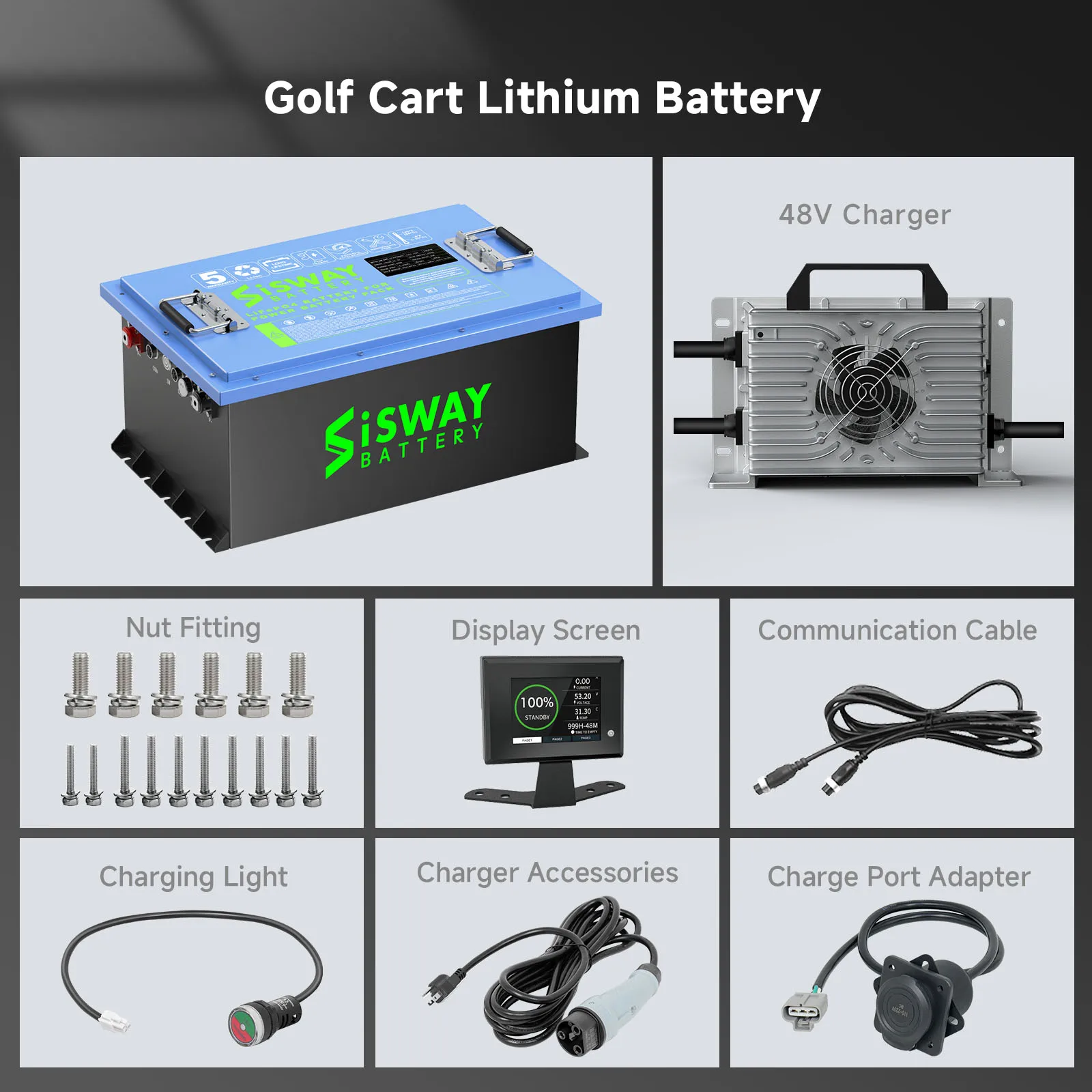 بطارية ليثيوم قابلة للتخصيص لسيارات الجولف الكهربائية 36 فولت إلى 96 فولت 100 أمبير إلى 400 أمبير