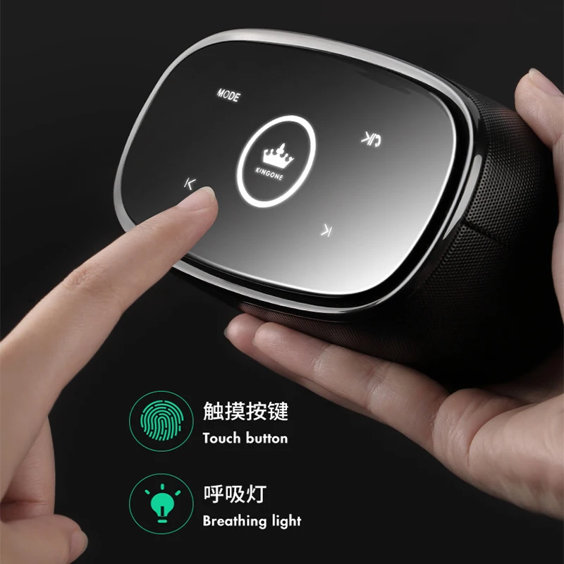 킹원 K5 무선 블루투스 스피커 TWS 슈퍼 베이스 라우드스피커 터치 키 HIFI 스테레오 서브우퍼 핸즈프리 TF 카드 AUX 사운드박스