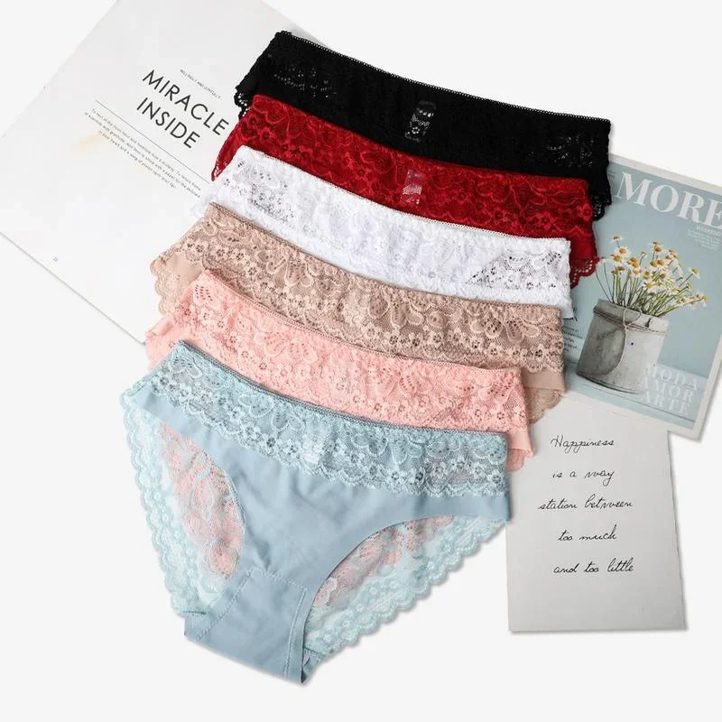 Underwear Panties for Womens Panties Set Intimate Lingerie Lace Nylon Briefs Transparent Pantie Female