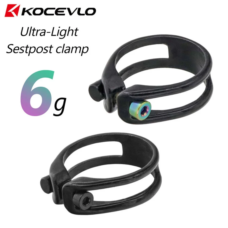 

KOCEVLO Bike Seatpost Clamp Ultralight Carbon MTB Road Bicycle Seatpost Clip 31.8/34.9mm