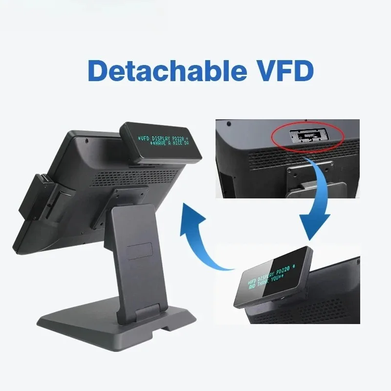 Factory Direct 15 Inch Dual Screen Touch POS Cash Register All-in-One POS Terminal System