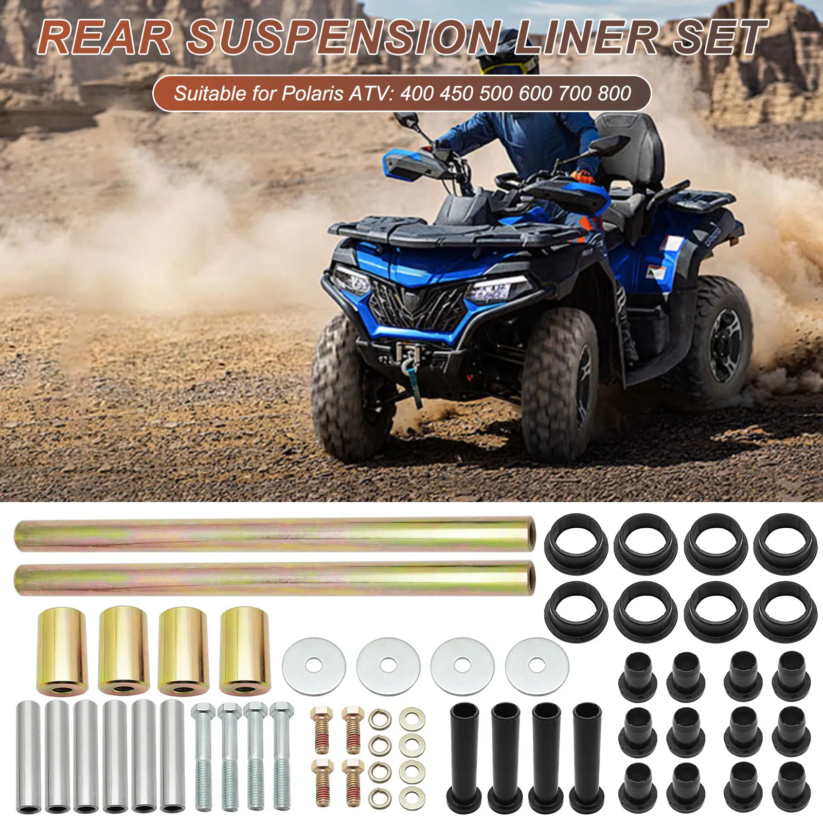 

OE:5020826 Rear Suspension Bushing Set Rear Left & Right Shafts Kit Rear Upper Mounts for Polaris Sportsman 400 450 600 700