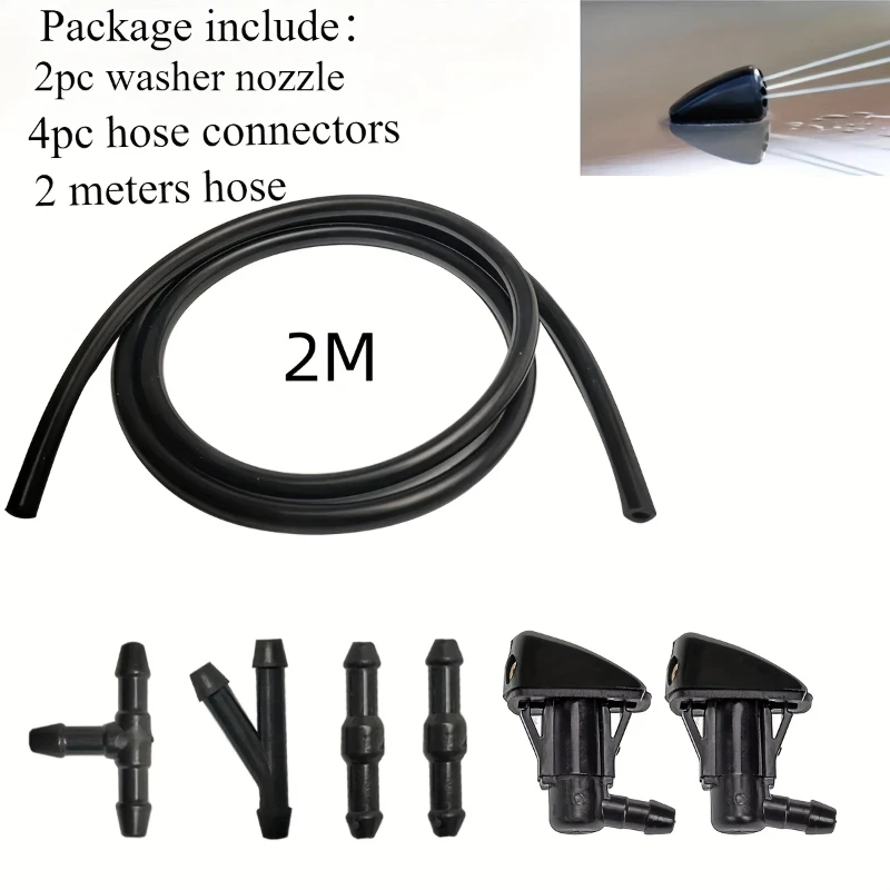 

7PC Car Windshield Wiper Type Water Nozzle For Toyota Corolla Prius Highlander Verso Easy To Install Car Washing Tools Black