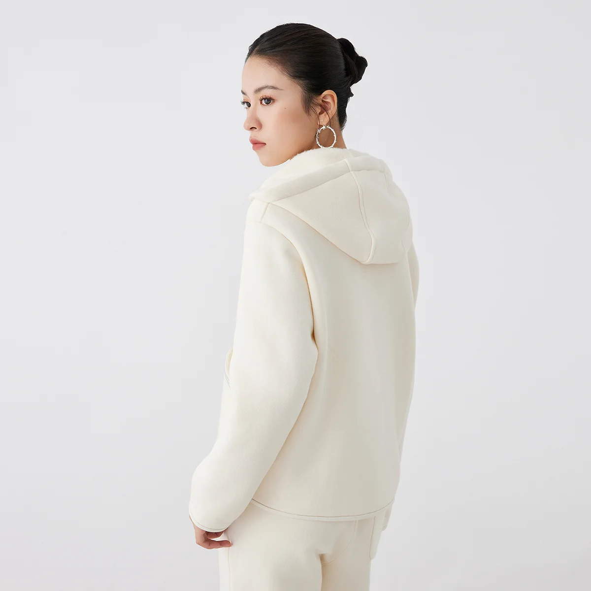 Sweat à capuche 66% laine australienne pour femme, vêtements de luxe, coton long, haute qualité, veste à capuche, K2707W, 25%