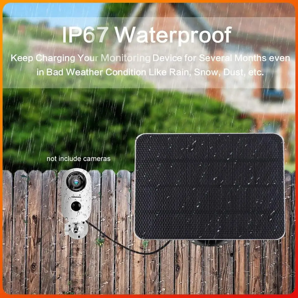 Solarpanel 3W 5V Kit Stromversorgung Monokristallines tragbares Solarpanel 360° verstellbare Halterung USB für Türklingel Hofbeleuchtung