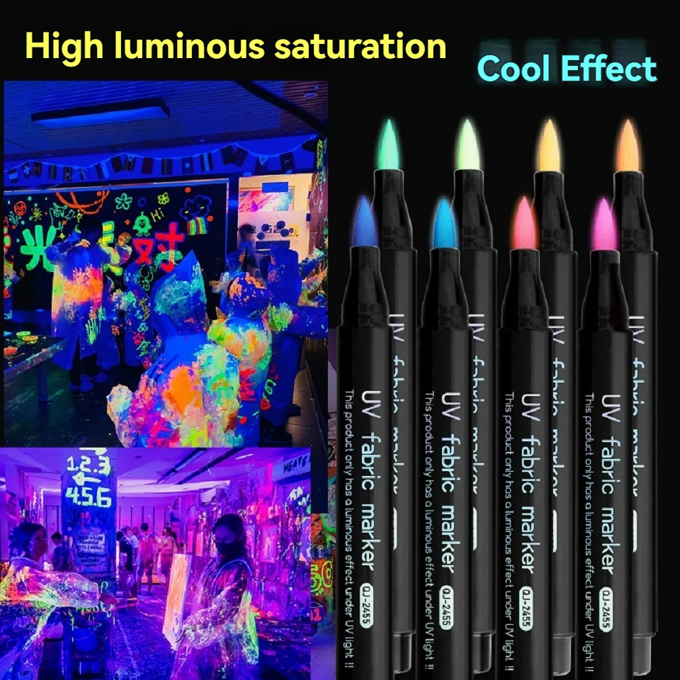 UV-reflektierender Ködermarker, 8 Farben, fluoreszierender Farbstift, DIY, individuelle weiche und harte Köder, Angelhaken, Pailletten, Kleidung, Graffiti-Stift – Detail 1
