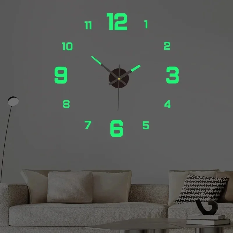 1-3pcs Luminous Digital Clock DIY Stereoscopic Wall Clock Silent Clock Living Room Bedroom Wall Clock Home Decorations