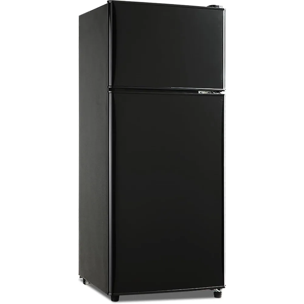 

3.8 Cu Ft 2 Door Mini Fridge with Freezer for Apartment, Dorm, Office, Family, Basement, Garage - Black