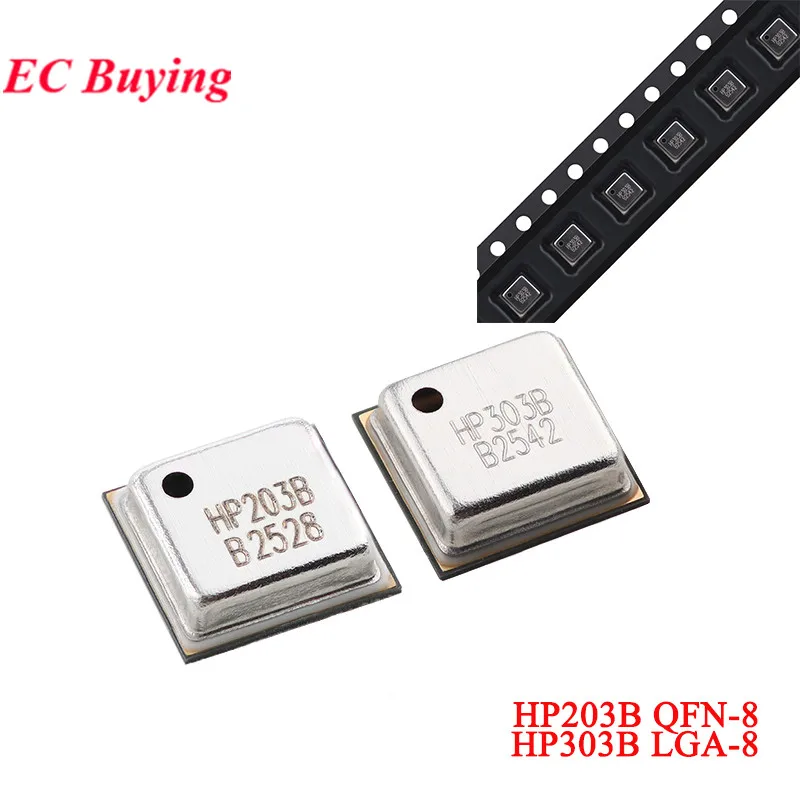 10Pcs/1pc HP203B QFN-8 HP303B LGA-8 High-Precision Digital Barometric Pressure and Altitude Temperature Sensor Chip
