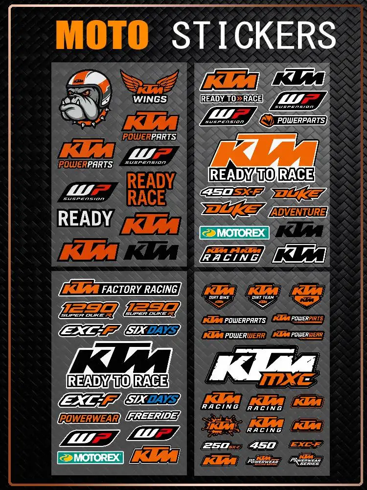

FOR KTM RACING High Visibility Reflective Waterproof Decal Scratch Hide Sticker Fit Car Motorcycle Helmet Water Cup Refrigerator