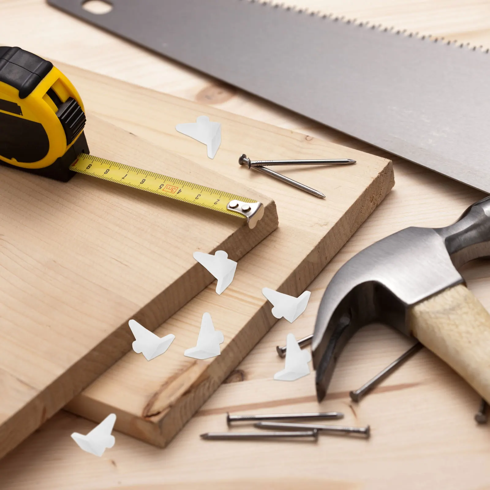 

50Pcs Shelf Support Clips Durable Plastic Cabinet Holders Adjustable Fit Easy Install White Cabinet Holders for Shelves