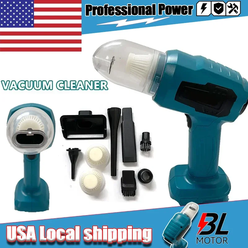 

Мощный беспроводной мини-пылесос с функцией выдувания, 7 насадок, совместим с аккумулятором Makita 18V