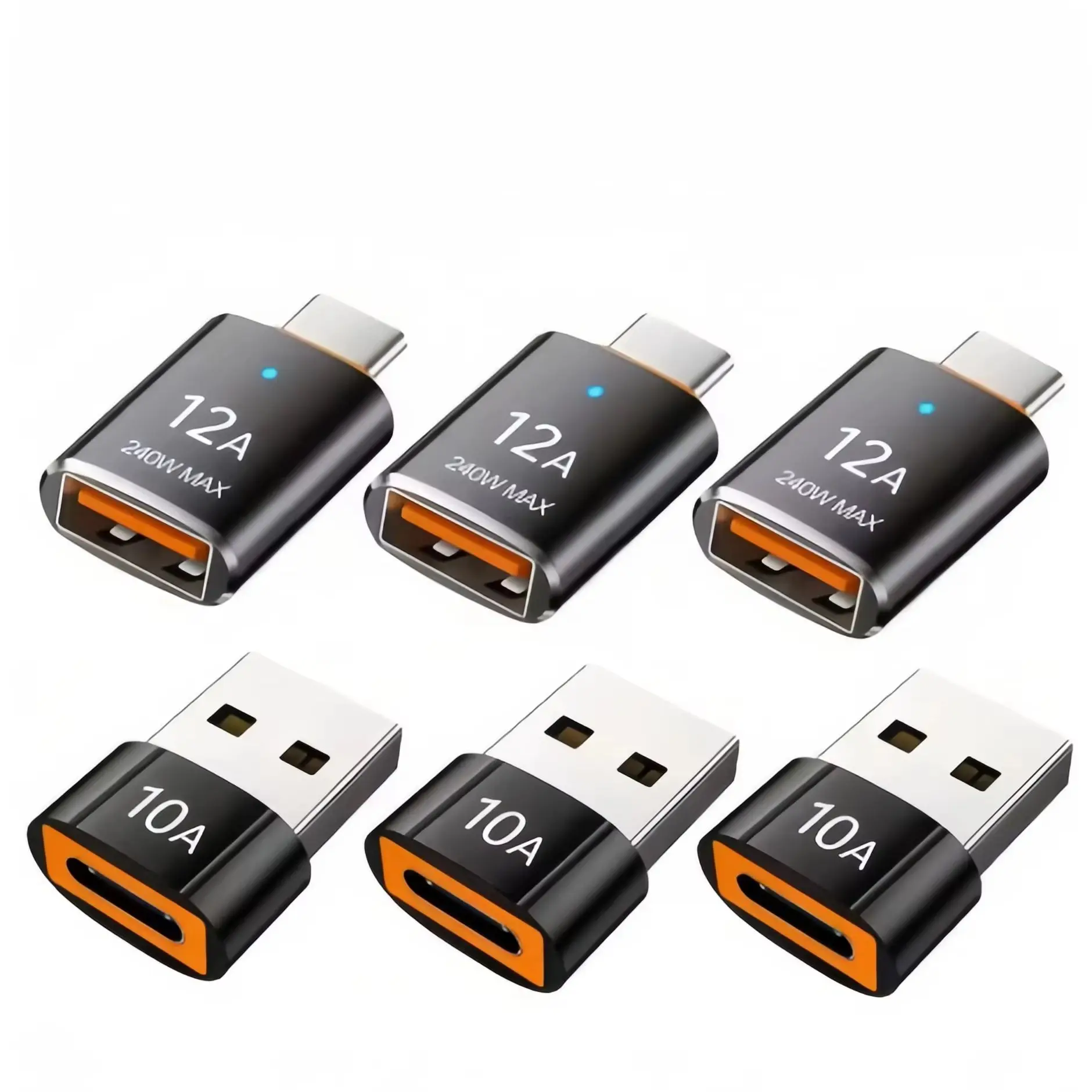 Adapter USB 3.0 12A z USB na Type C, LED, OTG, złącze USB C męskie na USB A żeńskie, do iPhone 15, tabletów, notebooków, telefonów z Androidem. — 2