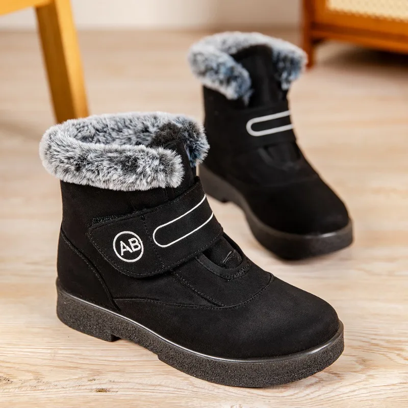 

2025 New Snow Boots for Women,Fashionable and High-quality Women's Boots Thick Plush Waterproof Cotton Shoes,Velcro Cotton Boots