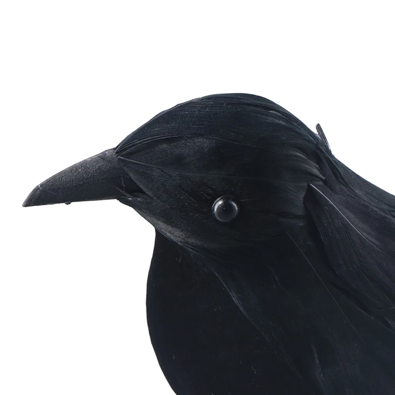 Halloween Schwarze Krähen-Requisiten Realistische Rabe Gruselige Gefiederte Krähen Hausdekoration – Detail 26