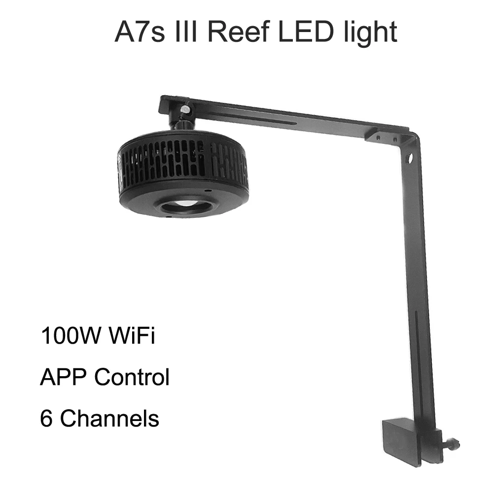 A7s III Smart Full Spectrum 100W WiFi APP Programmable Saltwater Aquarium Marine Coral Reef LED Light