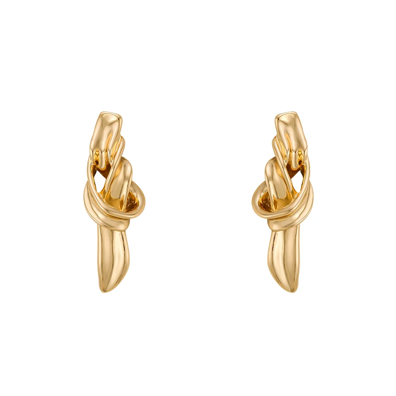 European and American knotted metal earrings for women 2022 fashion light luxury design temperament earrings