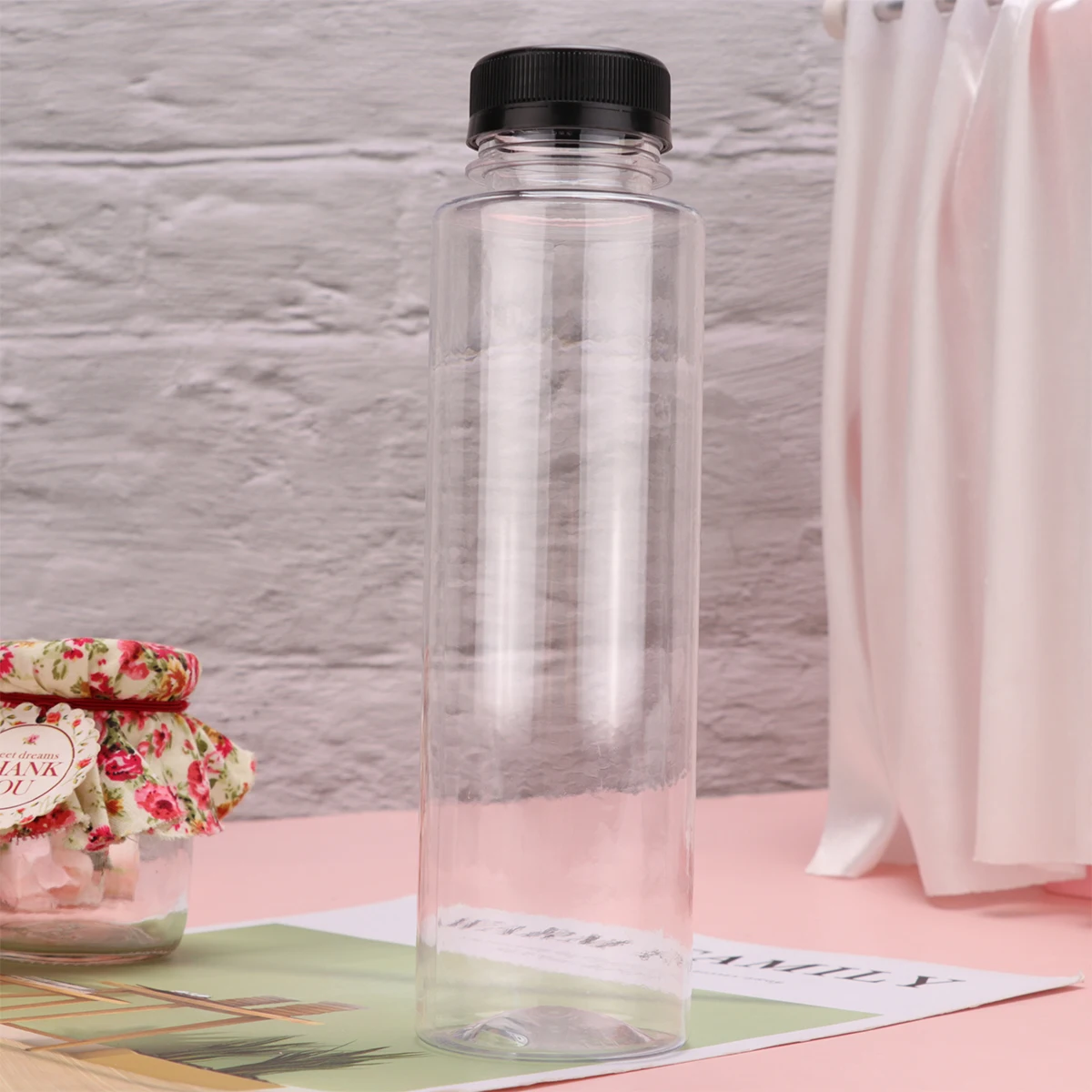 

6 Pcs Beverage Bottling Jars with Lids Clear Water Bottle Juice Bottles Storage Favor Empty