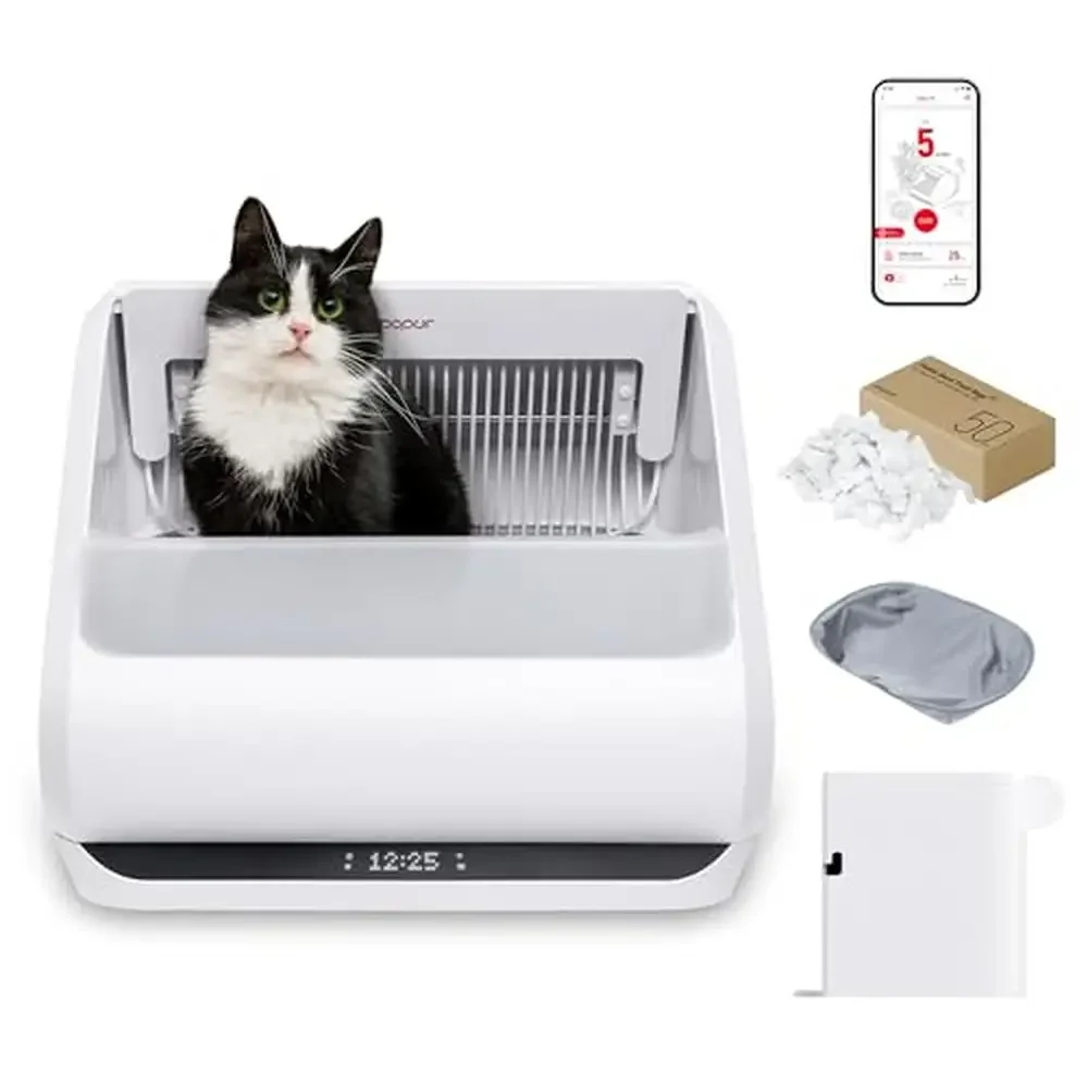 

X5 Self Cleaning Cat Litter Box Large Capacity Smart Sifting Waste Bin Odor Control Easy Maintenance Safe Operation Spacious