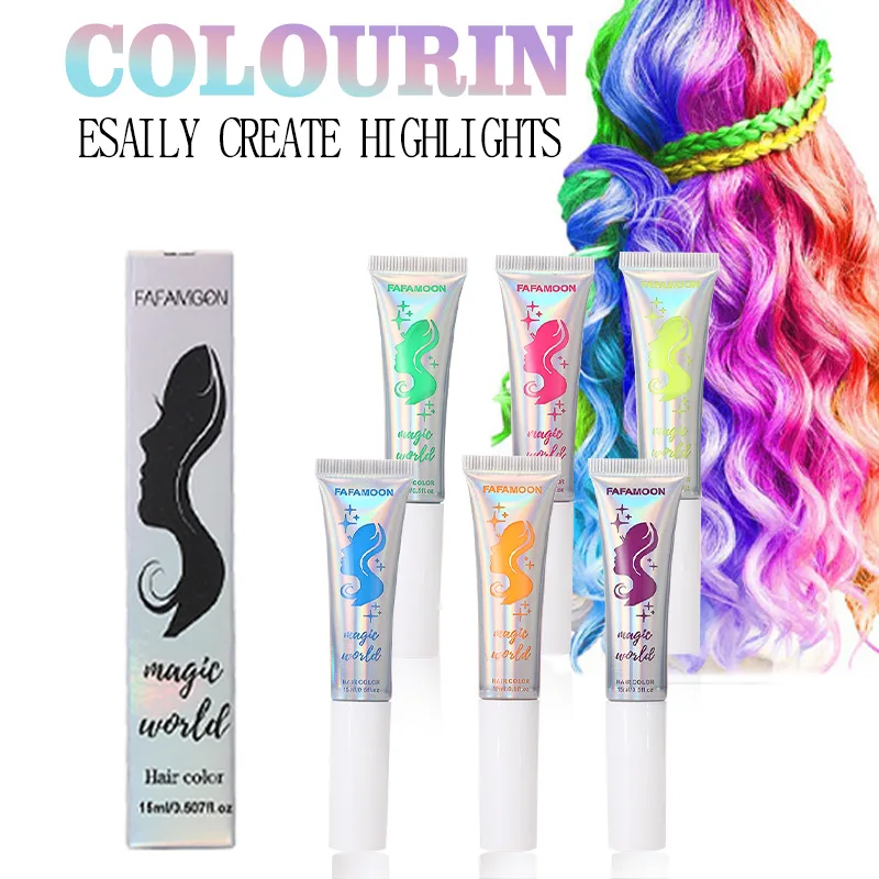 Disposable hair dye comb colored fluorescent hair dye easily and fast use not easy to fade for stage makeup hair dye powder