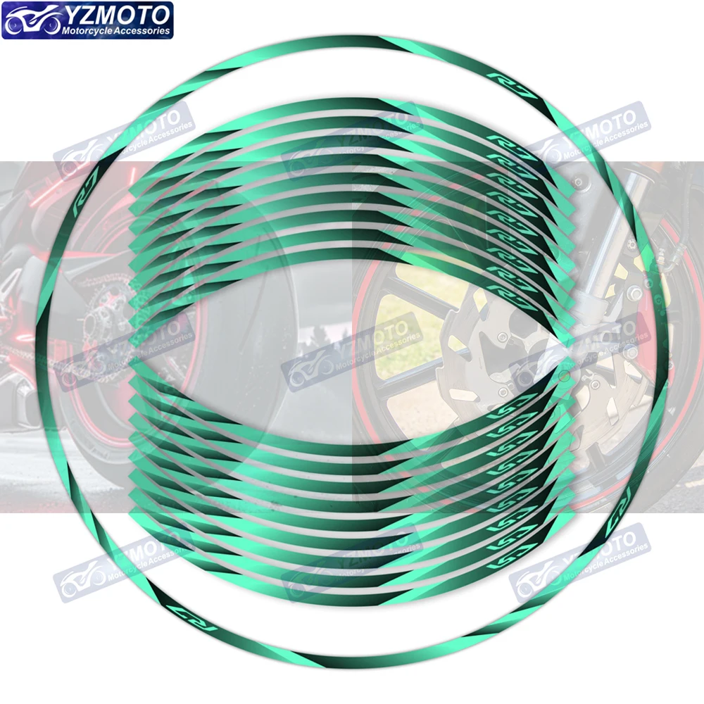 

Motorcycle Reflective 17 Inch Wheel Stickers Racing Rim Stripe Tape Hub Sticker Decal Motorbike Decorate Waterproof For YZF R7
