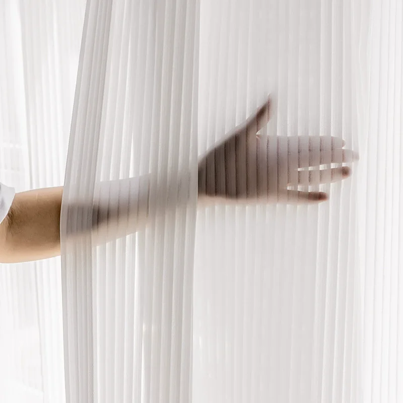 

Vertical Blinds White Gauze Sheer Tulle Curtains for Living Dining Room Bedroom Balconies Sunscreens Window Screens Custom Size