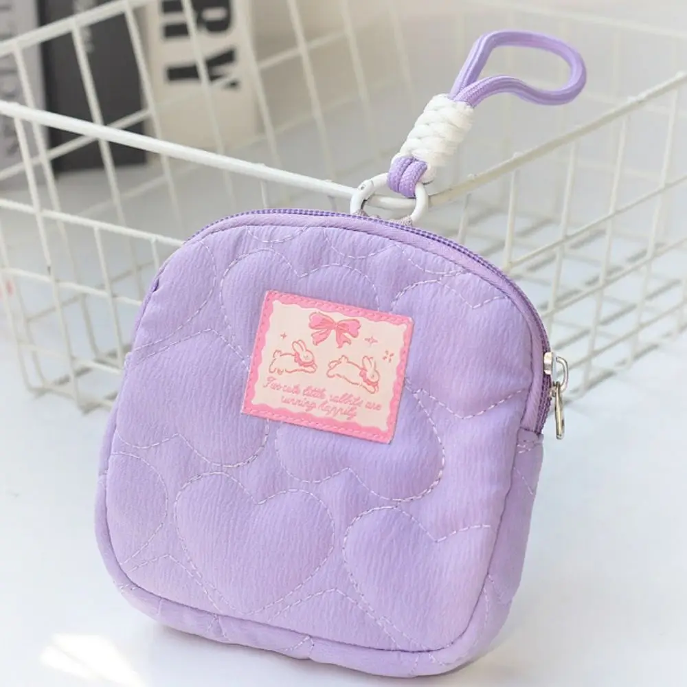 Lanyard Fresh Rabbit Coin Purse Small Wallet Korean Style Small Wrist Bag Sanitary Napkin Storage Bag Love Cosmetic Bag Girls