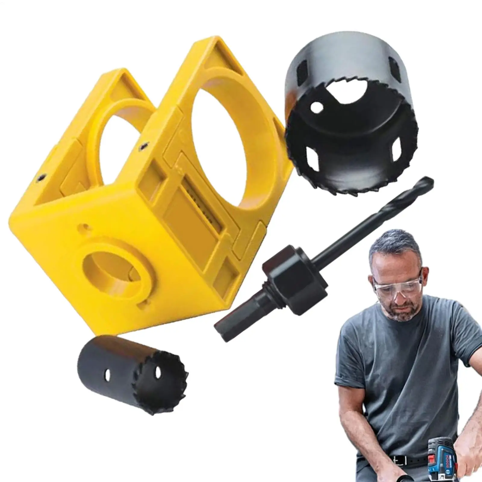 Door Lock Installation Kit Carbon Steel Hand Tools Guide Template for Wooden Doors