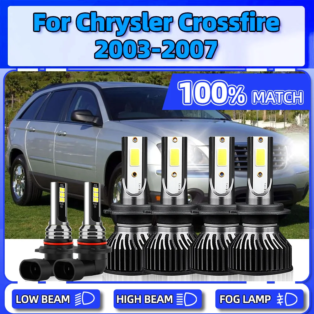 360W LED Headlight Bulbs 60000LM Canbus Car Head Lamps 12V Turbo Auto Fog Lights For Chrysler Crossfire 2003 2004 2005 2006 2007