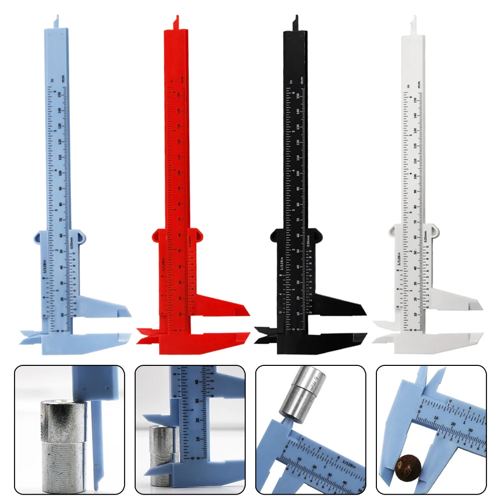 1 Pack 0-150mm Vernier Caliper Dual Scale Plastic Ruler For Jewelry Measurement School Student Measurement Hand Tool Set