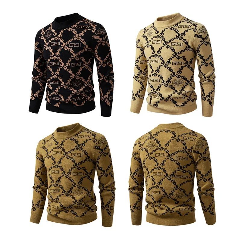 

Men's Knitted Sweater Large Size Casual round Ne Long Sve Comfortable Breathable Faionable Knitwear for Autumn