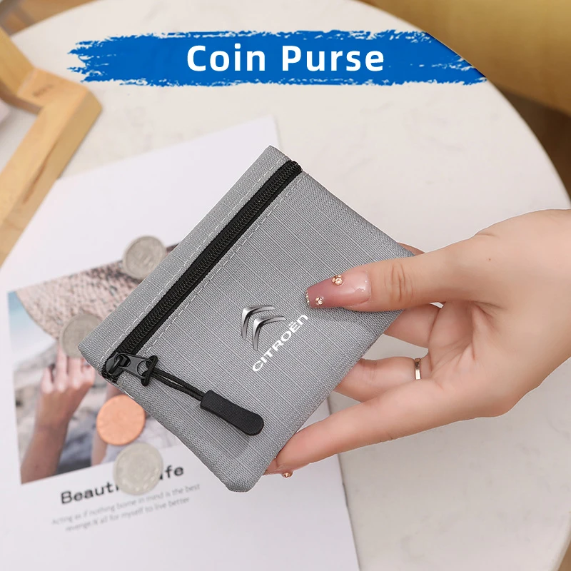 Bank ID Card Wallet Mini Zipper Men Women Coin Purse Key Bag Organizer For Citroen C4 C3 C5 C2 Berlingo Celysee Cactus Picasso