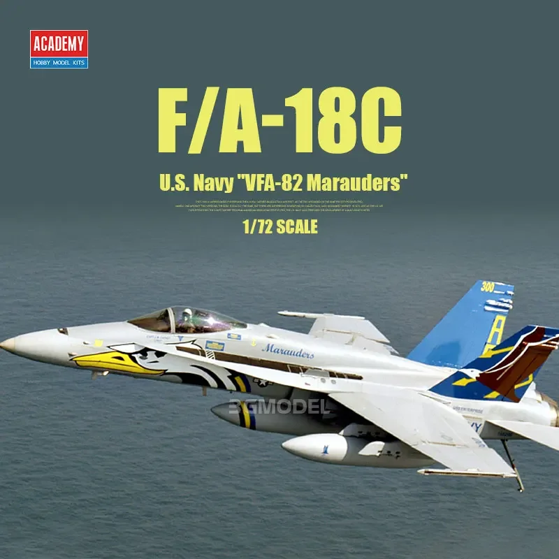 

Academy Assembly Aircraft Model Kit 12534 F/A-18C American VFA82 Marauders Fighter 1/72