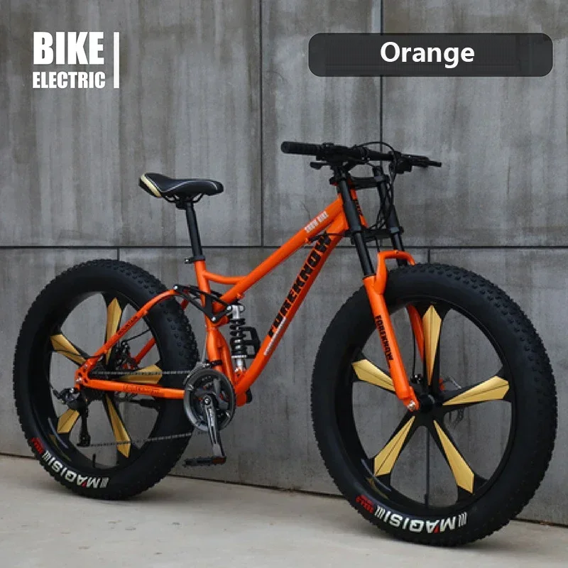 Boy And Girl Mountain Bike Student Variable Speed Off Road Vehicle Beach Super Wide Fat Tire Bike