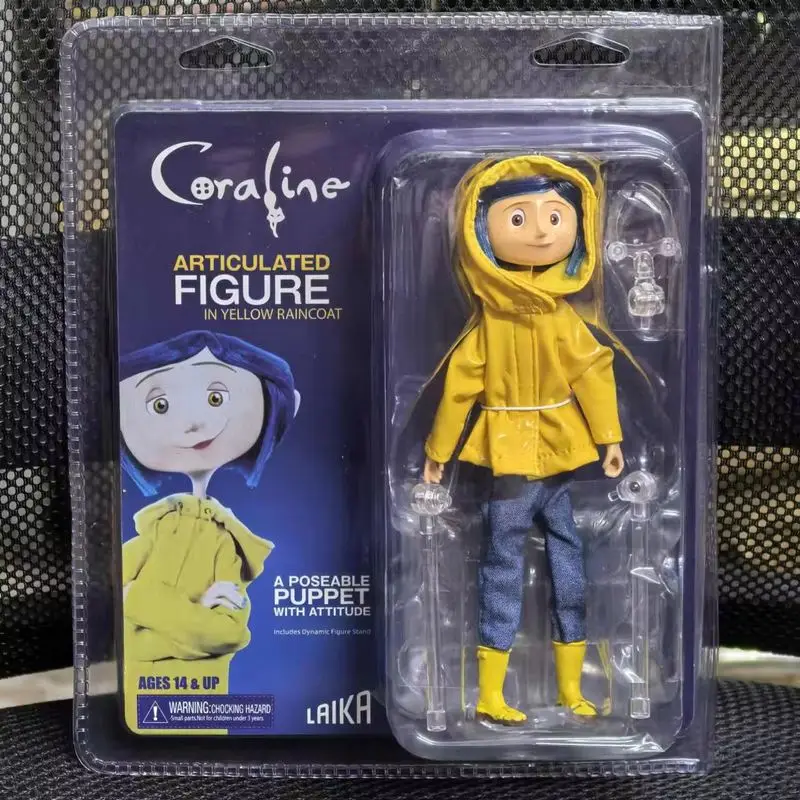 7 Inches NECA Coraline & The Secret Door Coraline Action Figures Movie Peripherals Toy Model Desktop Decoration Gift Collectible