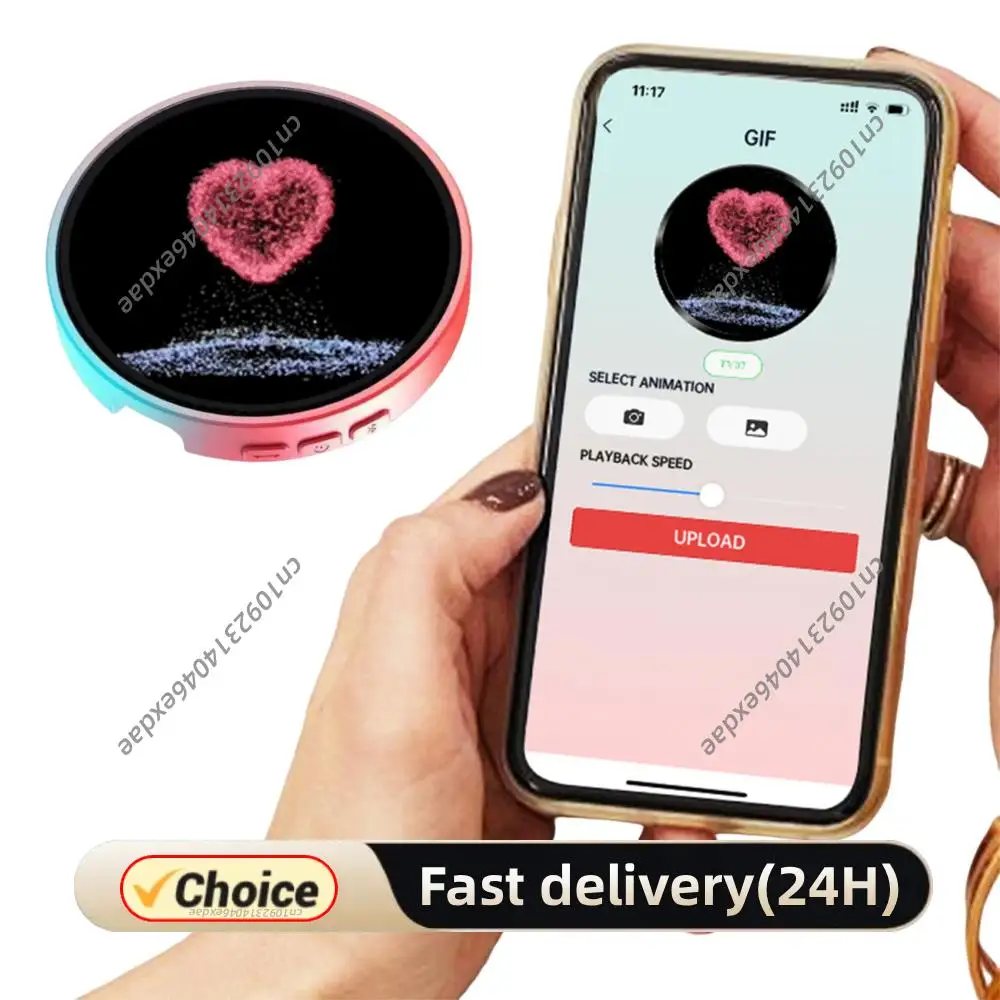 

BT5.4 Electronic Anime E-Badge Touch Screen BT Connection Peripheral Badges USB-C Charging for Handbag Backpack Decorations