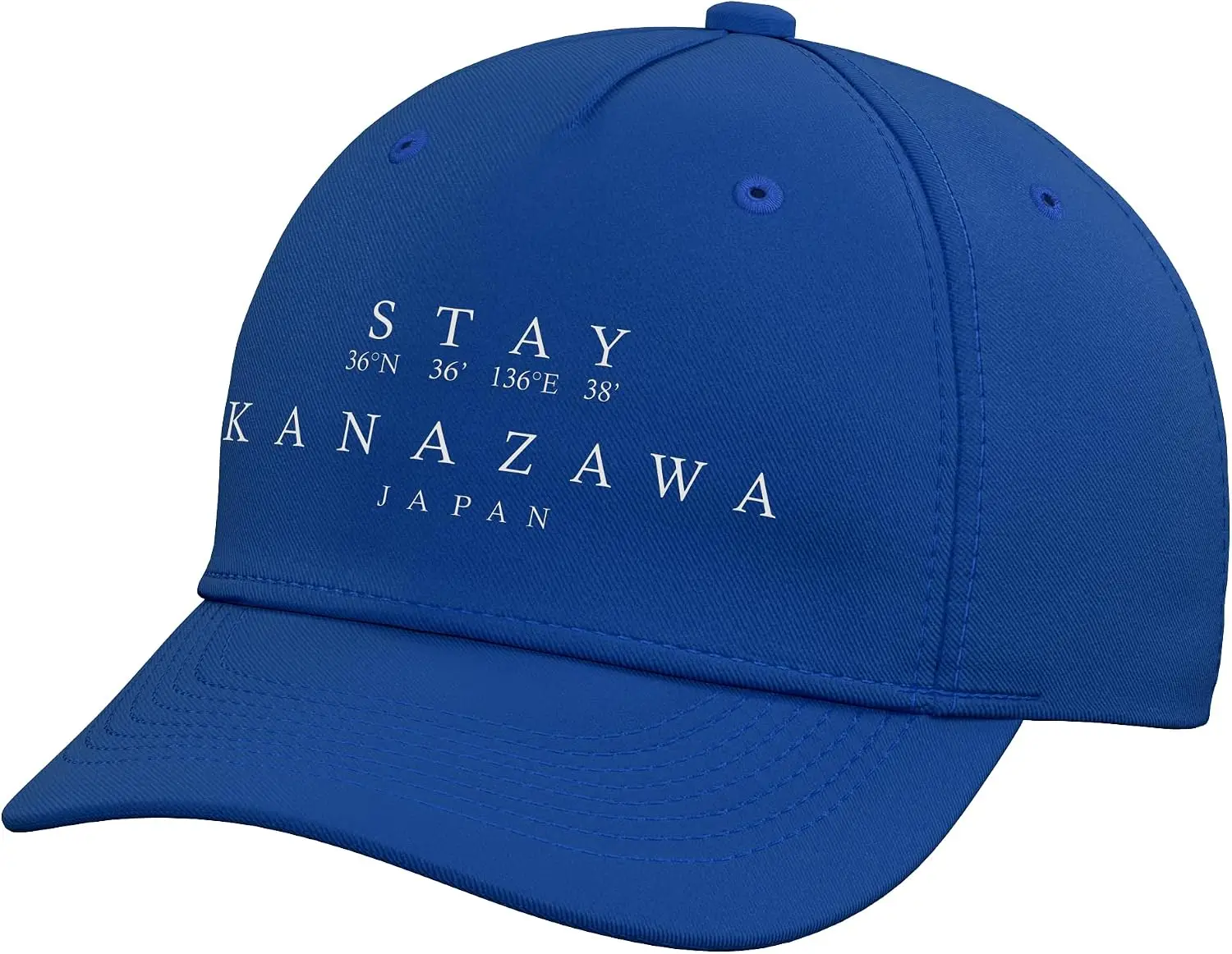 Stay Kanazawa, Japan Coordinates - Japanese Souvenir Adjustable Baseball Hat Women's and Men's Versatile Sun Hats  100% Cotton