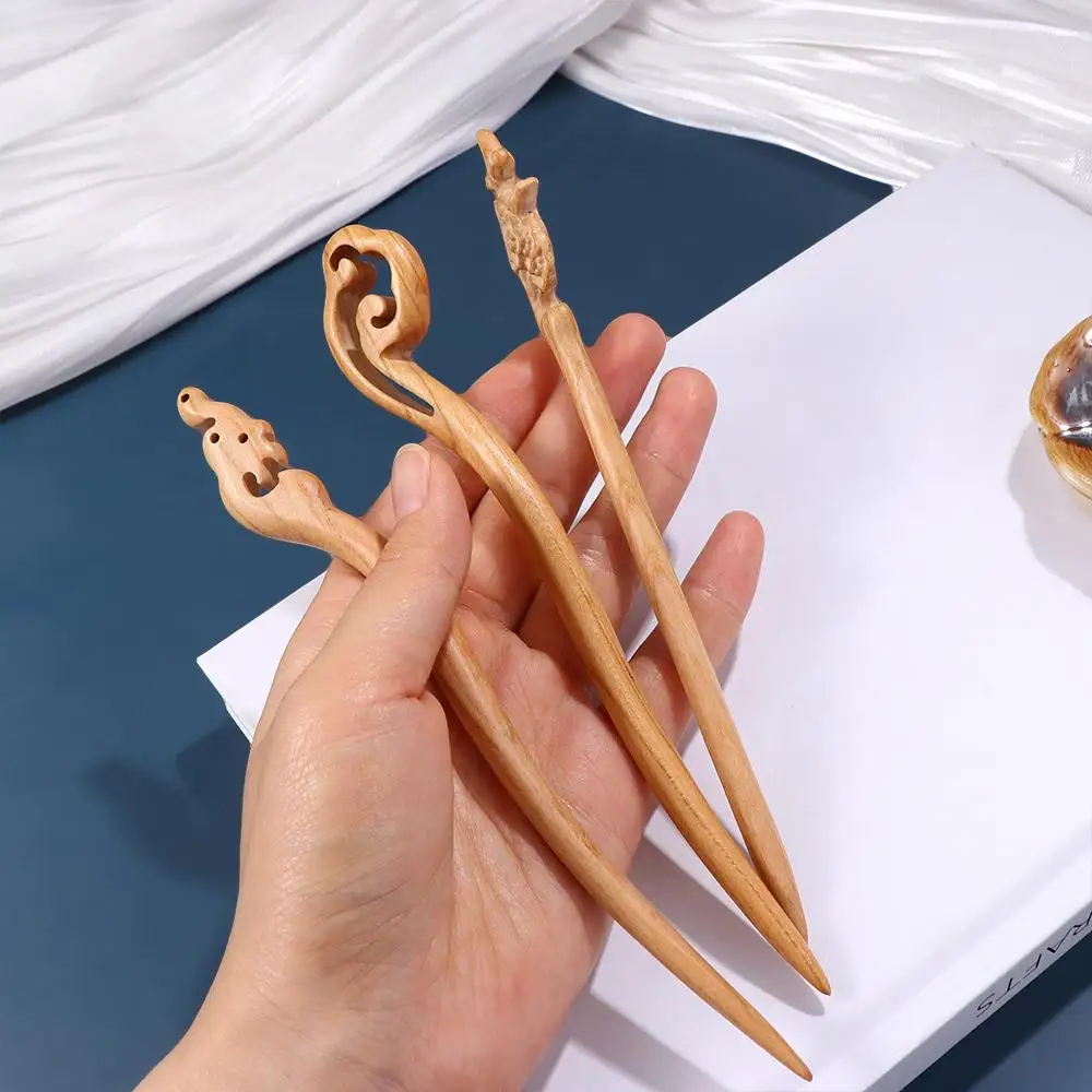 الطيور قرن الوعل موجة شكل الشعر العصي زهرة فراشة الصينية الشعر شوكة الكورية مشبك شعر خشبي الشعر العصي النساء Hanfu دبابيس الشعر