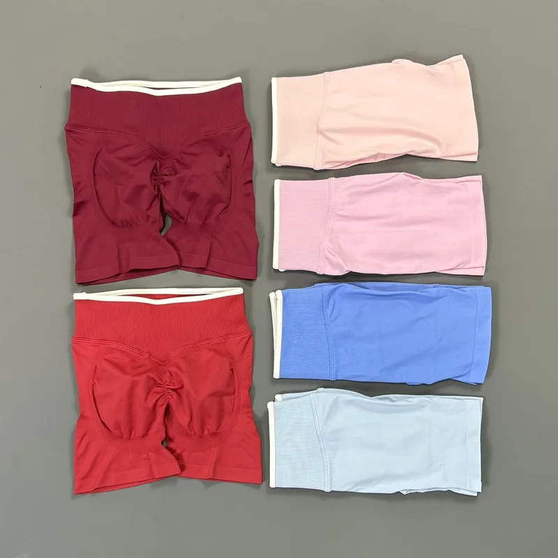 HISTELLO Booty Shorts Women Seamless Sculpt Scrunch Butt Squat Proof High Elastic Cycling Yoga Pants Workout Gym Fitness Shorts