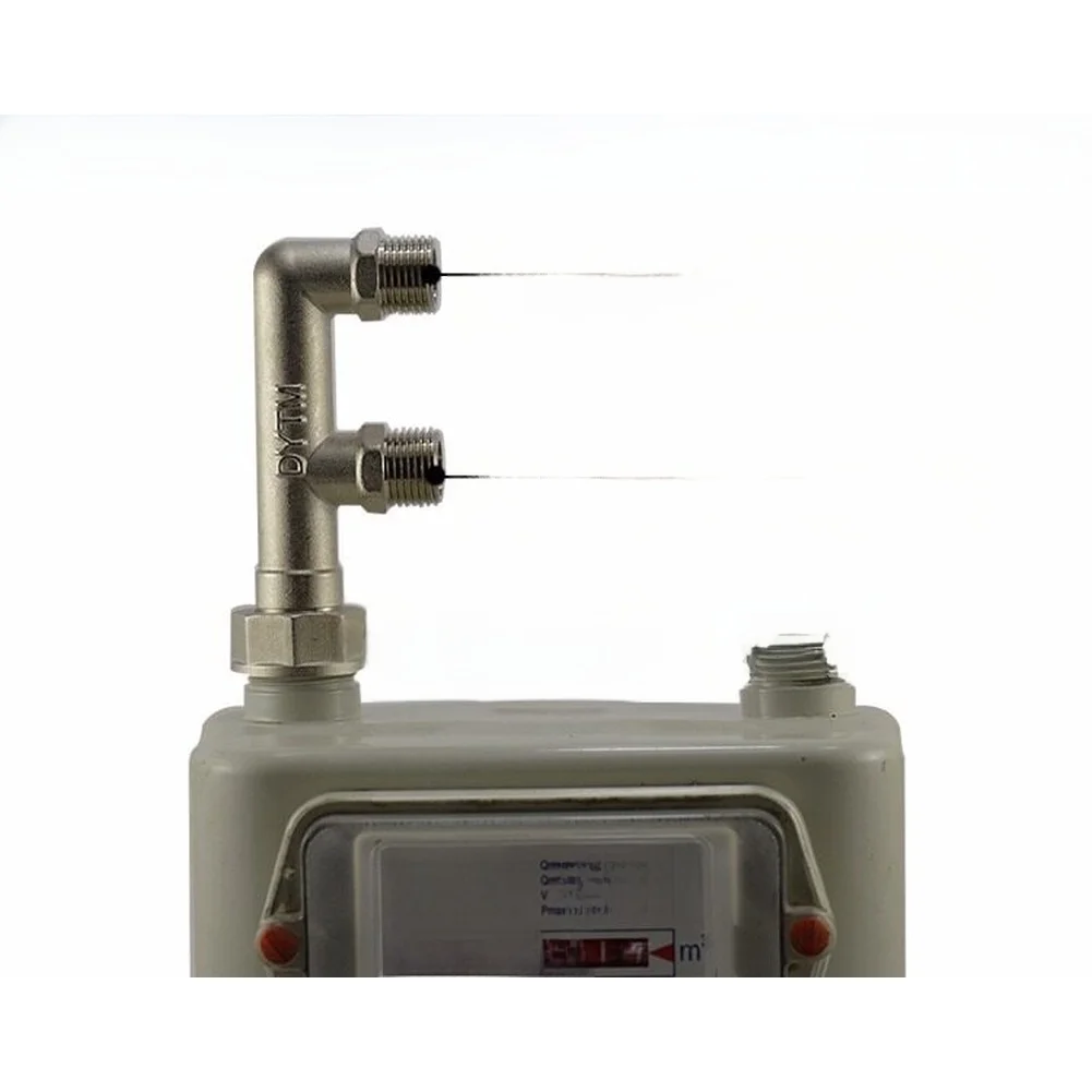 Gas Meter For f Type Brass Tee Connector 7x7x11cm Three Way Connection For for Home For Water Heater and Cooking Stove