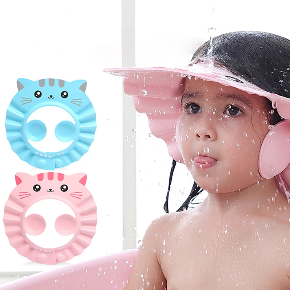 

Waterproof Bath Hat EVA Infant Shower Cap Adjustable Shampoo Hat Protect Eyes Ears Easy Clean Bathing Accessories