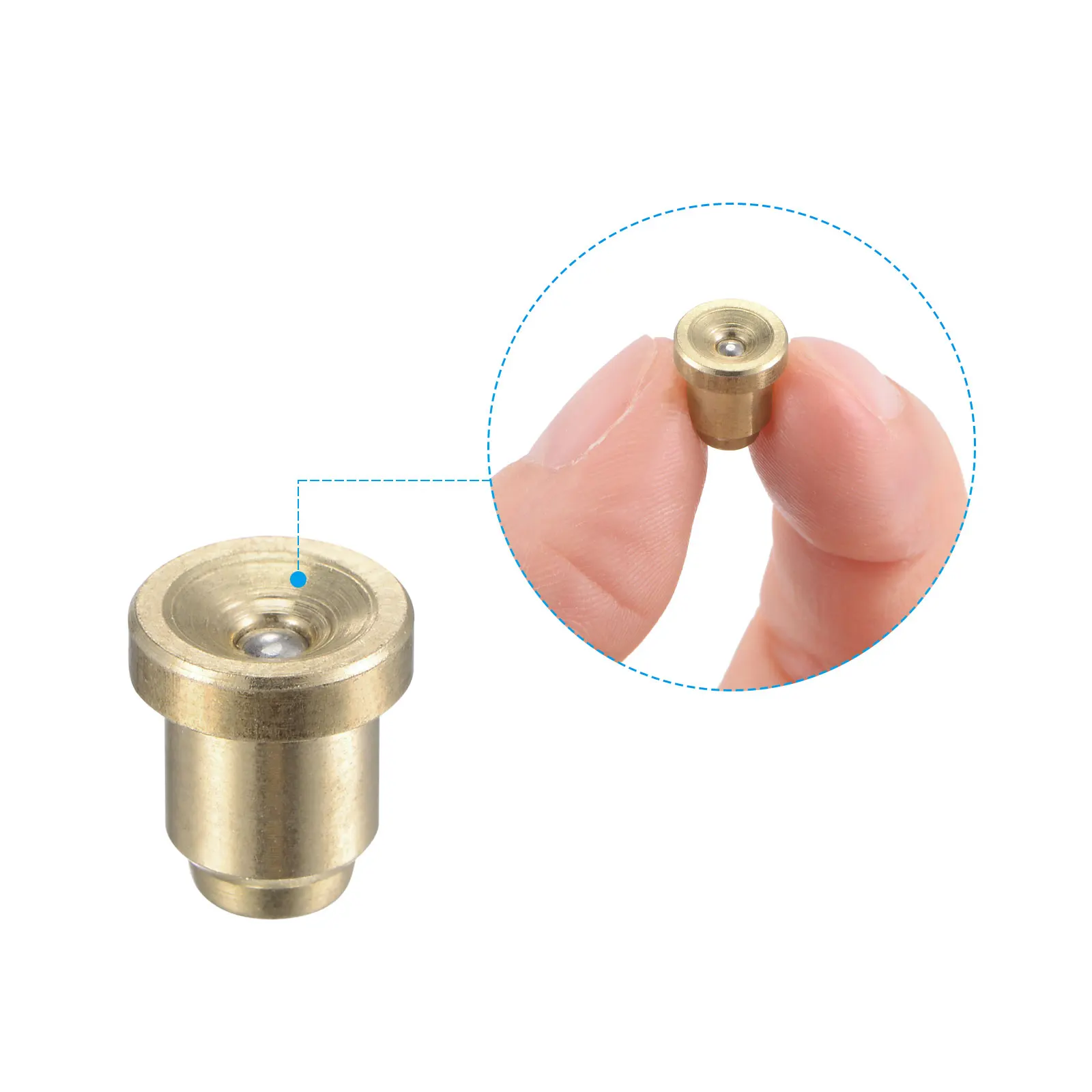 Uxcell 4Pcs Brass Push Button Flange Grease Oil Cup 6mm Ball Oiler for Lubrication System