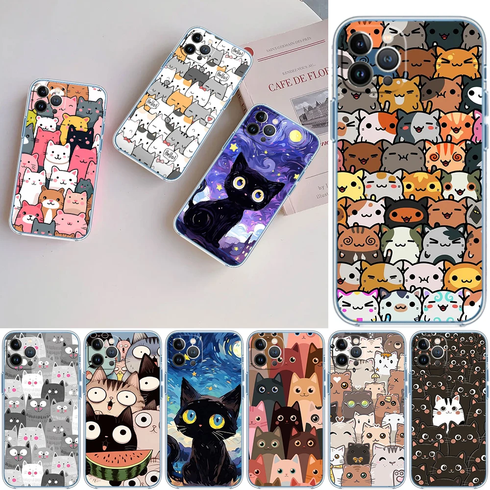 Cat Kitten Meow Transparent Phone Case for Motorola G40 G04 G05 One Ace Action  Fusion Plus Hyper Macro Vision Zoom view 3