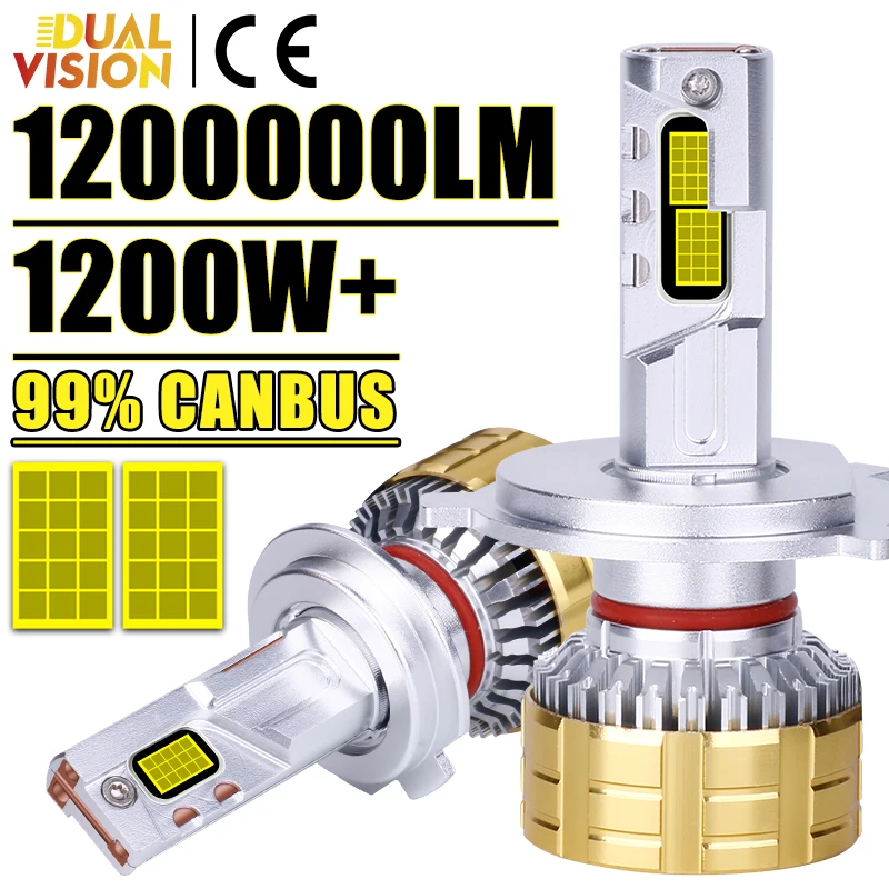 

H4 H7 LED CANBUS 1200W K5C K6C H1 H8 H9 H11 9005 9006 HB3 HB4 9012 HIR2 Светодиодная автомобильная фара Turbo Auto 6000K 9084 CSP Противотуманная фара 12 В