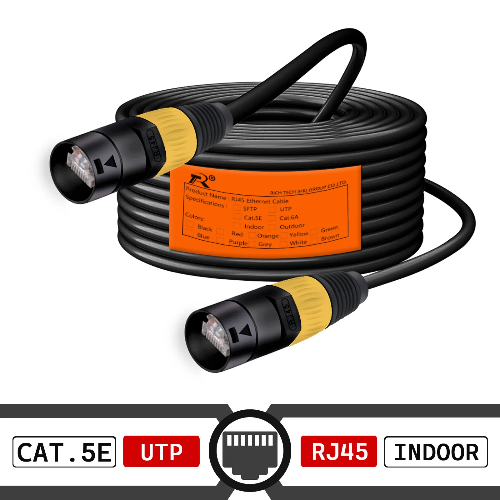 UTP/STP Waterproof RJ45 Cat.5E/Cat.6 A Indoor&Outdoor Stage Ethercon Cable Ethernet Extension Cord for Multi Network Connect Amp