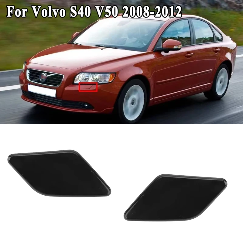 

Left & Right Front Bumper Headlight Washer Nozzle Spray Jet Cover Cap 39886377, 39886397 for Volvo S40 V50 2008-2012