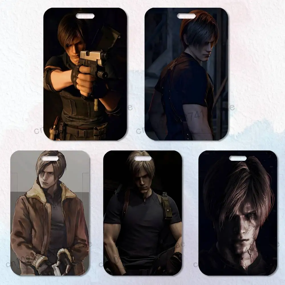 L-Leon Scott Kennedy Card Holder Durable With Carabiner Name Tag Vertical ID Badge Holders Credentials Protection