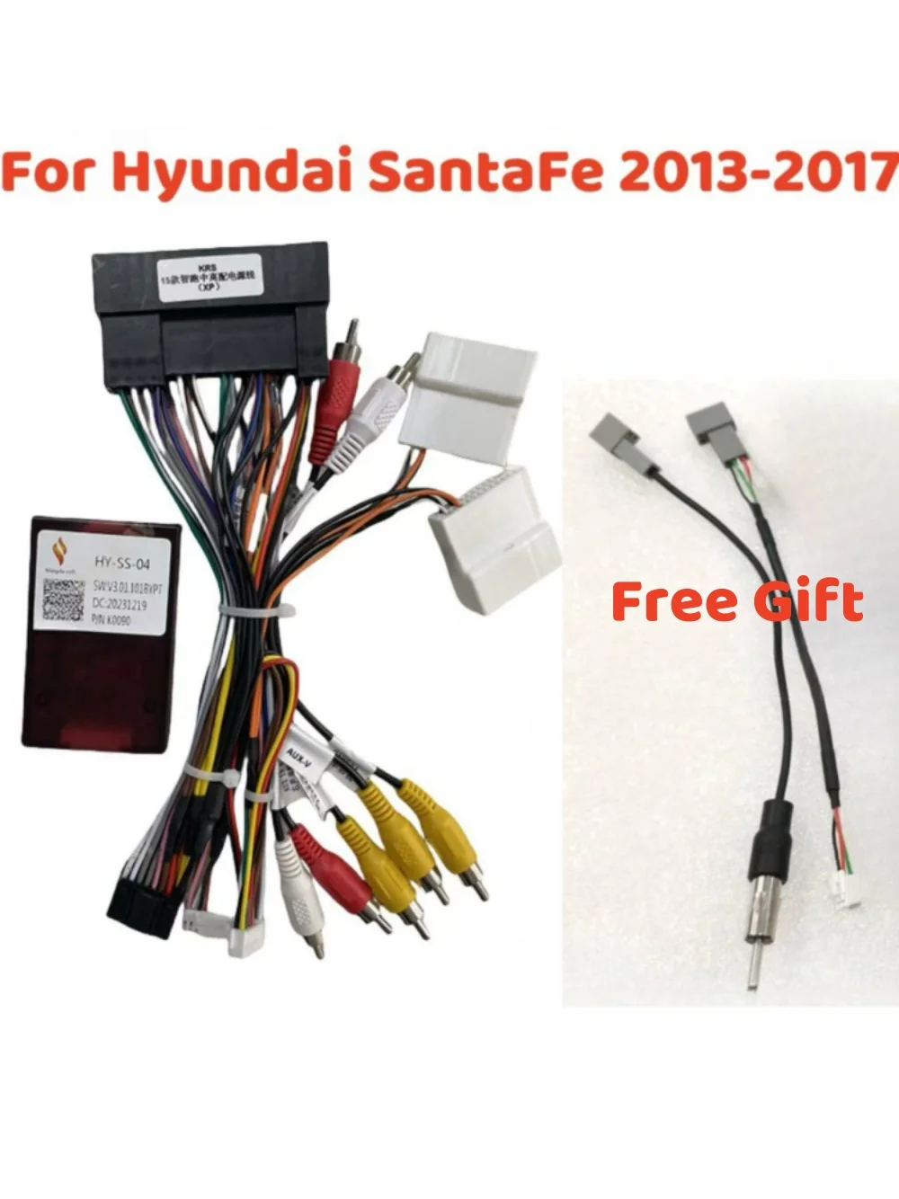 Car 16pin Wiring Harness Adapter Canbus Decoder HY-SS-04 Power Cable For Hyundai SantaFe 2013-2017(High Version) Sorento Cerato